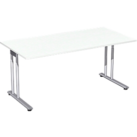 Bureautafel PALENQUE, C-poot, rechthoek, B 1600 x D 800 x H 680-820 mm, wit