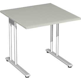 Bureautafel PALENQUE, C-poot, rechthoek, B 800 x D 800 x H 720 mm, lichtgrijs