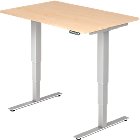 Bureautafel ULM, elektrisch, in hoogte verstelbaar, B 1200 mm, esdoornpatroon