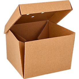 Burgerboxen Papstar Pure, faltbar, mit Klappdeckel, L 100 x B 130 x H 130 mm, FSC®-Kraftpapier, braun, 20 Stück