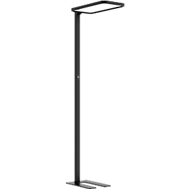 Butler LED vloerlamp, 80 W, 8800 lm, 4000 K, geschikt voor computerwerkplekken, directe/indirecte verlichting, traploos dimbaar, bewegingssensor, zwart