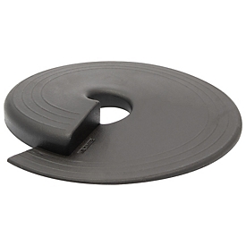 Butoir de porte au sol Wagner STOP EH 6981, plastique, Ø 110 mm, hauteur 13 mm, positionnement flexible, en forme de coin, noir