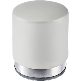 Butoir de porte, rond, avec capuchon en caoutchouc, Ø 85 x H 100 mm, inox brossé, couleur inox/gris