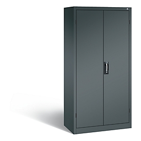 C+P acculaderkast Basic met deuren van massief plaatstaal, H 1950 x B 930 x D 500 mm, antraciet