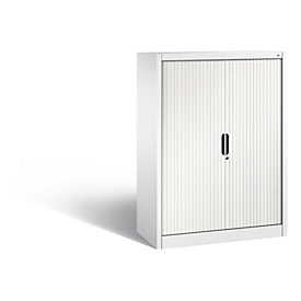 C + P Armoire à rideau Omnispace, 3 HC, verrouillable, L 1000 x P 420 x H 1345 mm, acier/plastique, blanc trafic