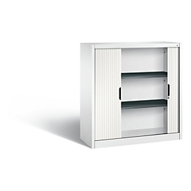 C + P Armoire à rideau Omnispace, 3 HC, verrouillable, L 1200 x P 420 x H 1230 mm, acier/plastique, blanc trafic