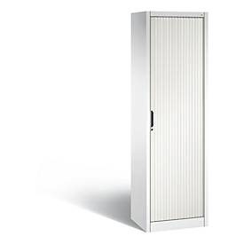 C + P Armoire à rideau Omnispace, 5 HC, verrouillable, L 600 x P 420 x H 1980 mm, acier/plastique, blanc trafic