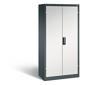 C+P Comfort acculaadkast met massieve plaatstalen deuren, H 1950 x B 930 x D 500 mm, antraciet/lichtgrijs