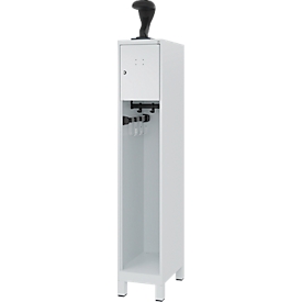C+P Evolo brandweerkast, model YOUNGSTER, 1 compartiment, H 1630 x B 300 x D 500 mm, poten, lichtgrijs RAL 7035
