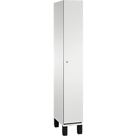 C+P Kast Cambio, 1 vak, op poten, B 300 x D 525 x H 1980 mm, lichtgrijs