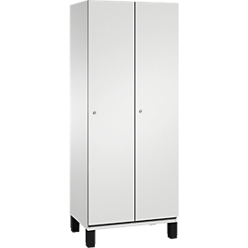 C+P locker Cambio, 2 vakken, op poten, B 800 x D 525 x H 1980 mm, lichtgrijs
