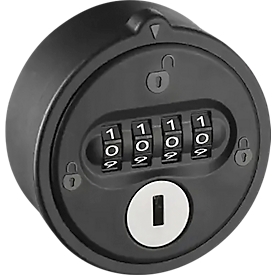C+P Mechanisches Zahlenschloss WF 2112, vierstellige Zahlenkombination, schwarz