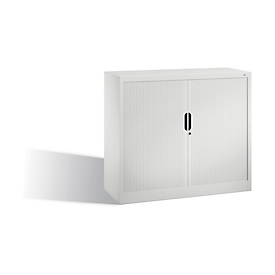 C + P Omnispace rolluikkast, 2 OH, afsluitbaar, B 1200 x D 420 x H 1030 mm, staal/kunststof, lichtgrijs