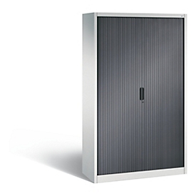 C + P Rollladenschrank Omnispace, 5 OH, abschliessbar, B 1200 x T 420 x H 1980 mm, Stahl, lichtgrau/schwarzgrau