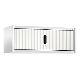 C + P Rollladenschrank Omnispace, abschließbar, B 1200 x T 420 x H 450 mm, Stahl/Kunststoff, verkehrsweiß
