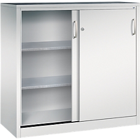 C + P Schiebetüren-Werkzeugschrank Acurado, B 1200 x T 500 x H 1200 mm, je Fachboden 70 kg, Stahl, lichtgrau