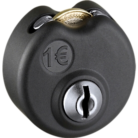 C+P WF-Lock Pfandschloss, für 1 Euro-Münze, schwarz