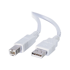 C2G 3.3ft USB to USB B Cable - USB A to USB B - USB 2.0 - White - M/M - USB-Kabel - USB (M)