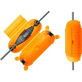 Cable box brennenstuhl® Safe-Box BIG, for cable plug connections, for indoor and outdoor use, IP44, L 90 x W 215 x H 75 mm, plastic, yellow