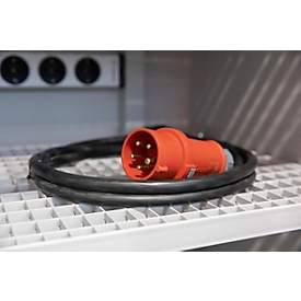 Cable de conexión a la red para armario de seguridad PRO Charge &amp; CORE Charge, 400 V, trifásico, fusible núm. 3x16 A, 11,04 kW