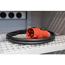 Cable de conexión de red p. armario de seguridad Battery Charge, 400 V, trifásico, protección fusible 3 x 16 A, 11,04 kW
