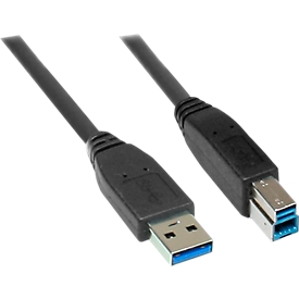 Câble USB 3.0 fiches A/B, 3 m, noir