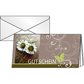 Cadeaukaart Sigel Favoriet, DIN lang, voorkant met motief, vouwbaar, geschikt voor printer/copier, incl. enveloppen, FSC® glanzend karton, 10 stuks