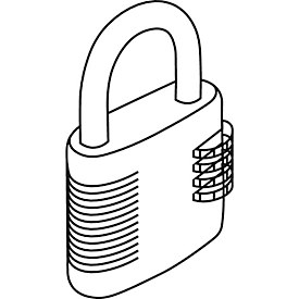 Cadenas à code numérique C+P, 4 chiffres, anse en acier trempé, argenté