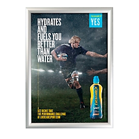 Cadre alu pliable, A1, en onglet, avec film anti-reflet, anodisé argenté, L 624 x P 25 x H 871 mm
