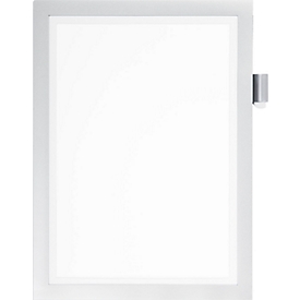 Cadre d'information NOTE A4 DURAFRAME®, face avant magnétique, argent métallisé