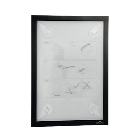 Cadre d'information WALLPAPER DURAFRAME®, A4, formats portrait et paysage, kit de recharge inclus, noir