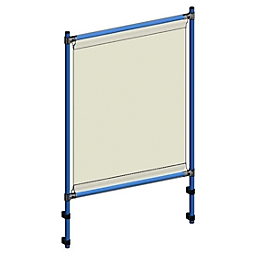 Cadre de protection contre les infections 5940 pour les dispositifs de transport de fetra, tube d'acier/film PVC, bleu brillant RAL 5007/transparent, L 916 x l 49 x H 1410 mm