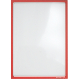 Cadre magnétique - PET - pour documents A4 - résistant aux UV - rouge - 4 pièces - notre marque Schäfer Shop Select 
