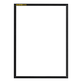 Cadre magnétique - PVC - portrait - pour documents A4 - noir - 5 pièces - notre marque Schäfer Shop Pure