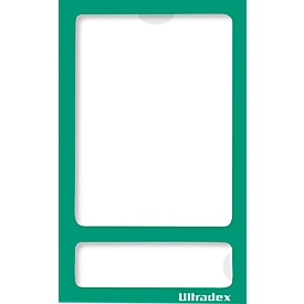 Cadre photos Ultradex, magnétique, film transparent en PET, pour format A5, vert, 5 p.