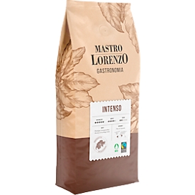 Café en grains Mastro Lorenzo Gastronomia Intenso, 1 x 1 Kg, Arabica & Robusta en grains, arômes de noix avec des notes de cacao et d'épices