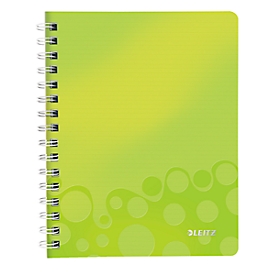 Cahier à double spirale WOW 4639 LEITZ, format A5, ligné, vert