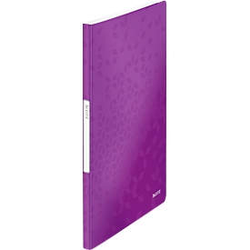 Cahier à pochettes plastiques Active Wow LEITZ, pour format A4, 20 pochettes, violet