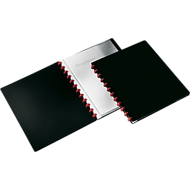 Cahier à pochettes plastiques Easy DURABLE, pour format A4, 20 pochettes coin, 2 p., noir