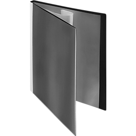 Cahier à pochettes plastiques FolderSys, pour format A4, 10 pochettes, noir