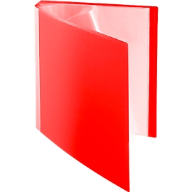 Cahier à pochettes plastiques PP FolderSys, pour format A4, 30 pochettes coin, rouge
