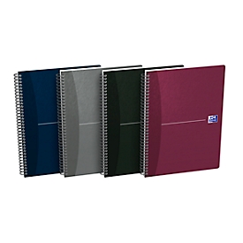 Cahier à spirales Oxford Office Essentials, format B5 à couverture souple, 90 g/m², 90 feuilles, SCRIBZEE®, quadrillage pointillé, 5 pièces