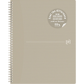 Cahier à spirales Oxford Origins, 70 feuilles, Optik Paper®, DIN A4+, ligné, marge gauche, double spirale, 90 g/m², beige