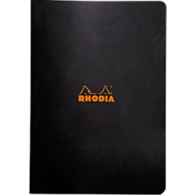 Cahier de notes Rhodia, 48 feuilles, DIN A4, 80g/m², certifié PEFC®, couverture souple, quadrillé, noir