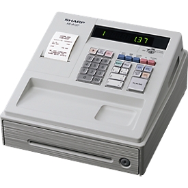 Caisse enregistreuse électronique SHARP® XE-A137, conforme aux directives GoBD/GDPdU, gris clair