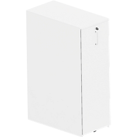 Caisson haut Big Tower BEXXSTAR, gauche, 3 étagères, l. 400 x P 800 x H 1155 mm, verrouillable, blanc/basalte