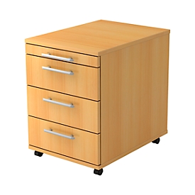 Caisson mobile avec 3 tiroirs, coloris hêtre