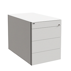 Caisson mobile SOLUS PLAY, 1 + 3 tiroirs, sans poignée, l. 430 x P 777 x H 562 mm, blanc