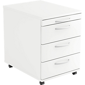 Caisson mobile TARA, 3 tiroirs, l. 428 x P 580 x H 590 mm, blanc