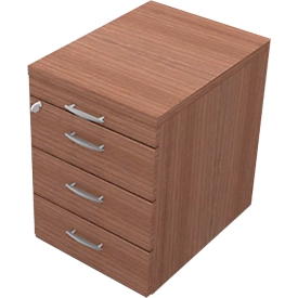 Caisson mobile X-TIME WORK, 1+ 3 tiroirs, 420 x 560 x 580 mm, coloris noix Canaletto